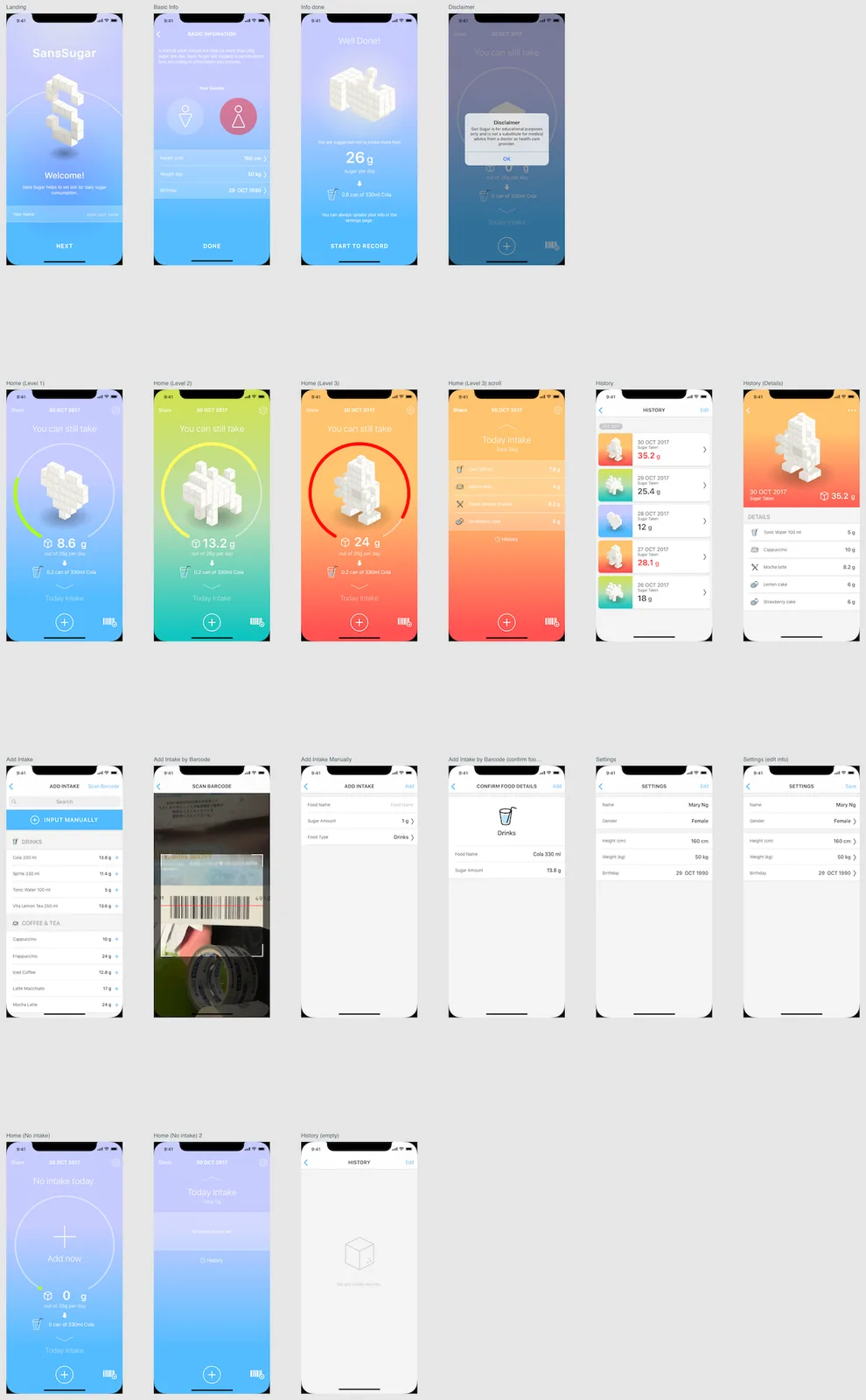 UI design mockup empty state side project MVP