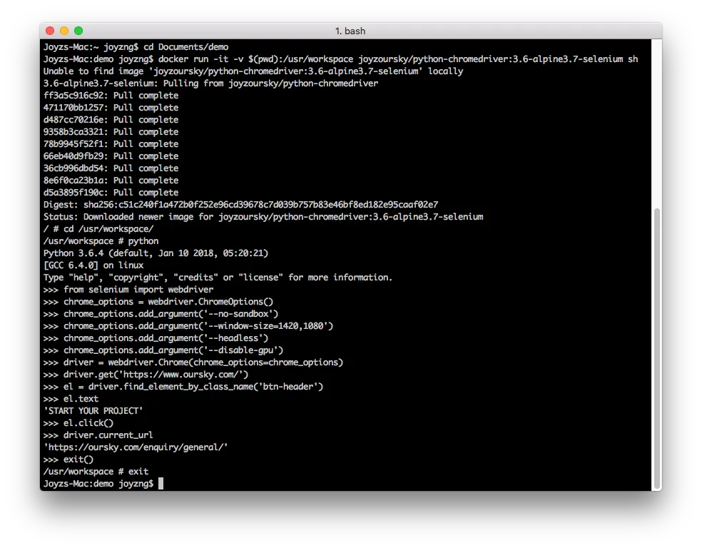 Automated website tests oursky
