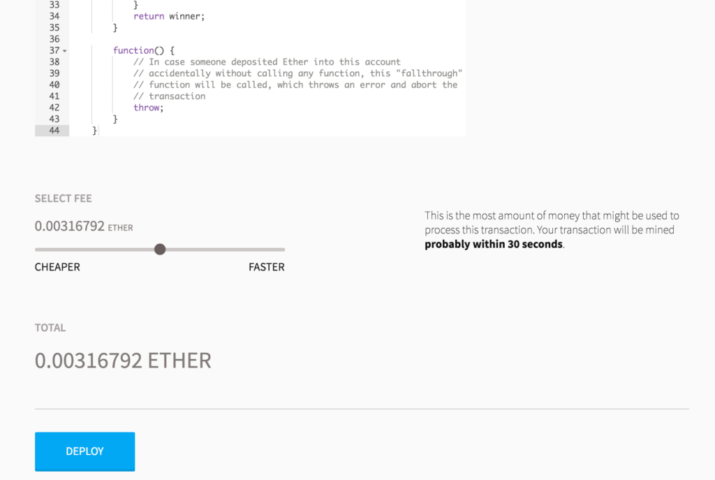 Distributed computation with Ethereum - Select Fee
