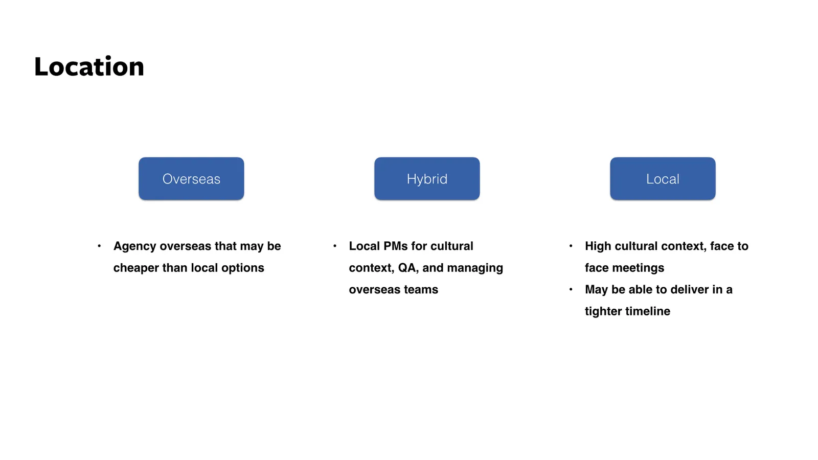 overseas hybrid local dev shops