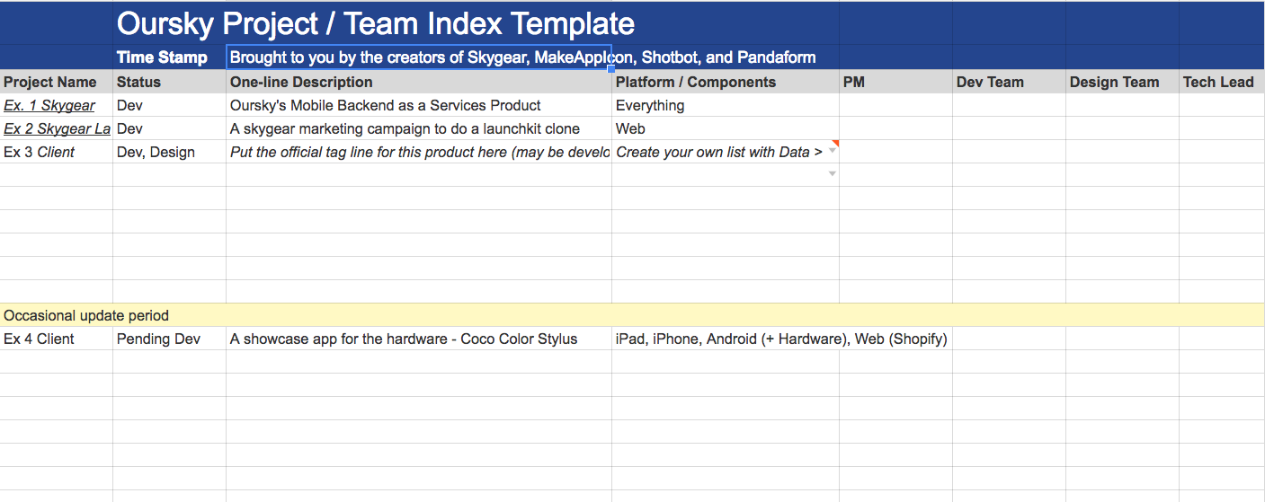 Oursky Project Management Template