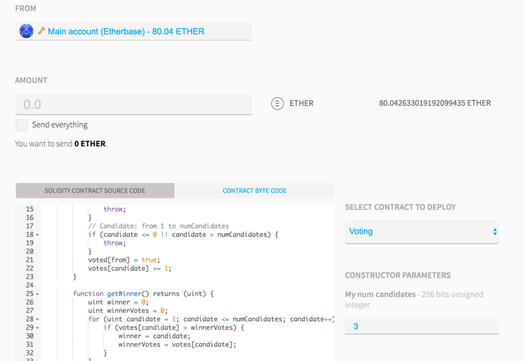 Distributed computation with Ethereum - Deploy Contract