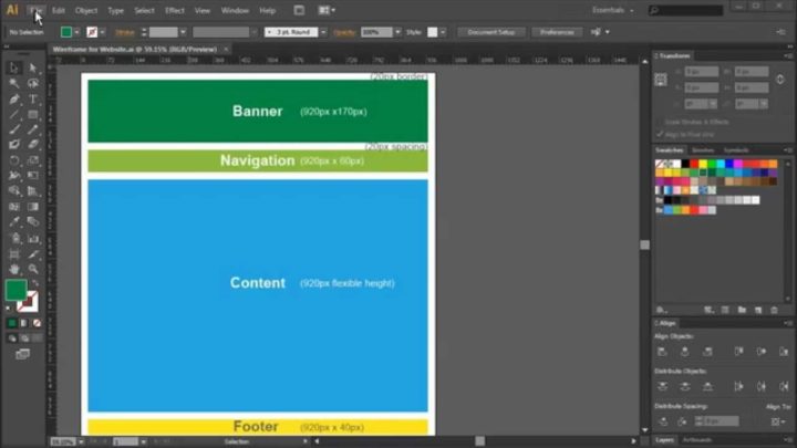 Adobe Illustrator for web wireframe design
